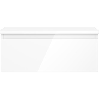 Mexen Orio koupelnová skříňka pod umyvadlo 60 cm s pracovní deskou, 1 zásuvka, lesklá bílá - 91A10-06023-1-BFC00