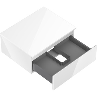 Mexen Orio koupelnová skříňka pod umyvadlo 60 cm s pracovní deskou, 1 zásuvka, lesklá bílá - 91A10-06023-1-BFC00