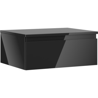 Mexen Orio koupelnová skříňka pod umyvadlo 60 cm s pracovní deskou, 1 zásuvka, lesklá černá - 91A10-06023-1-BFC70