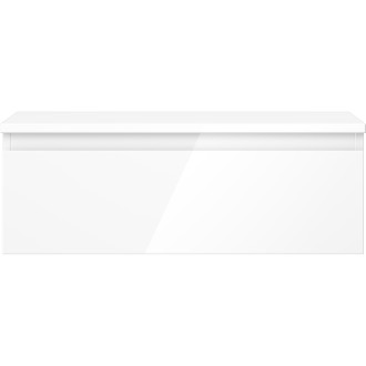 Mexen Orio koupelnová skříňka pod umyvadlo 70 cm s pracovní deskou, 1 zásuvka, lesklá bílá - 91A10-07023-1-BFC00