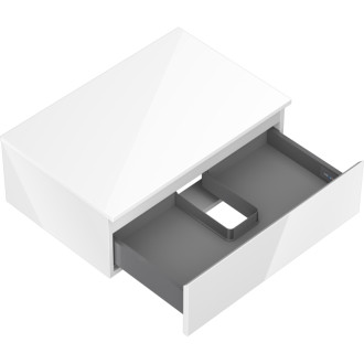 Mexen Orio koupelnová skříňka pod umyvadlo 70 cm s pracovní deskou, 1 zásuvka, lesklá bílá - 91A10-07023-1-BFC00