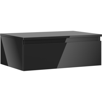 Mexen Orio koupelnová skříňka pod umyvadlo 70 cm s pracovní deskou, 1 zásuvka, lesklá černá - 91A10-07023-1-BFC70