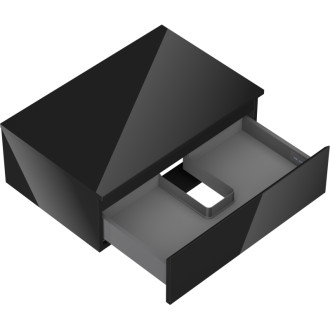 Mexen Orio szafka łazienkowa podumywalkowa 70 cm z blatem, 1 szuflada, czarna połysk - 91A10-07023-1-BFC70