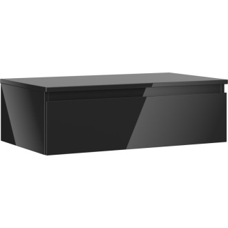 Mexen Orio koupelnová skříňka pod umyvadlo 80 cm s pracovní deskou, 1 zásuvka, lesklá černá - 91A10-08023-1-BFC70