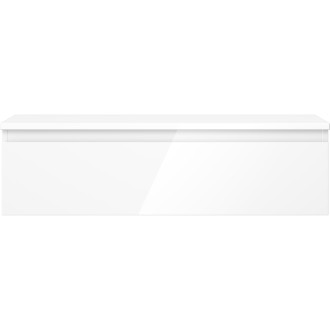 Mexen Orio koupelnová skříňka pod umyvadlo 90 cm s pracovní deskou, 1 zásuvka, lesklá bílá - 91A10-09023-1-BFC00