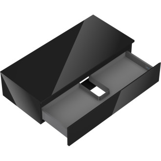 Mexen Orio szafka łazienkowa podumywalkowa 100 cm z blatem, 1 szuflada, czarna połysk - 91A10-10023-1-BFC70