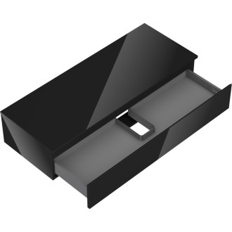 Mexen Orio szafka łazienkowa podumywalkowa 120 cm z blatem, 1 szuflada, czarna połysk - 91A10-12023-1-BFC70