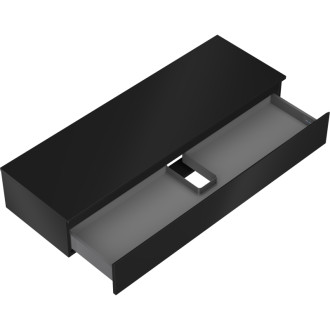 Mexen Orio szafka łazienkowa podumywalkowa 140 cm z blatem, 1 szuflada, czarna mat - 91A10-14023-1-BFC71