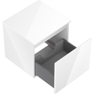 Mexen Orio koupelnová skříňka pod umyvadlo 50 cm s pracovní deskou, 1 zásuvka, lesklá bílá - 91A10-05047-1-BFC00