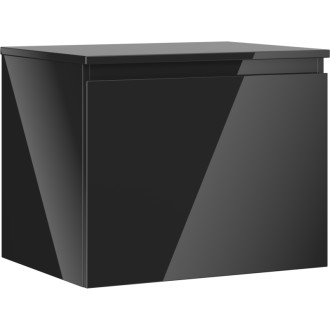 Mexen Orio koupelnová skříňka pod umyvadlo 60 cm s pracovní deskou, 1 zásuvka, lesklá černá - 91A10-06047-1-BFC70