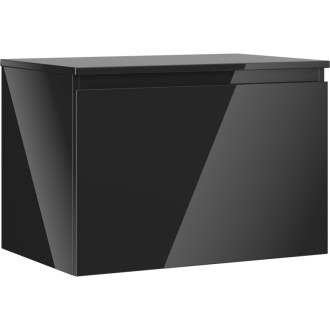Mexen Orio koupelnová skříňka pod umyvadlo 70 cm s pracovní deskou, 1 zásuvka, lesklá černá - 91A10-07047-1-BFC70