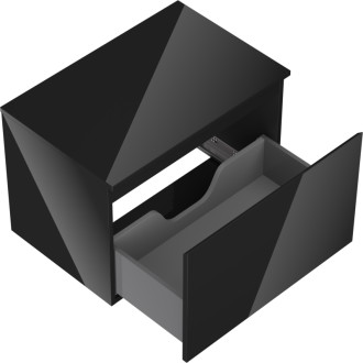 Mexen Orio szafka łazienkowa podumywalkowa 70 cm z blatem, 1 szuflada, czarna połysk - 91A10-07047-1-BFC70