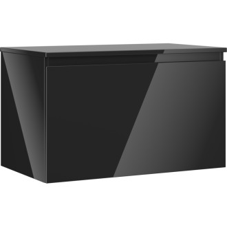 Mexen Orio koupelnová skříňka pod umyvadlo 80 cm s pracovní deskou, 1 zásuvka, lesklá černá - 91A10-08047-1-BFC70