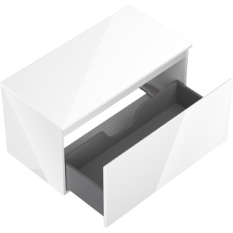 Mexen Orio koupelnová skříňka pod umyvadlo 90 cm s pracovní deskou, 1 zásuvka, lesklá bílá - 91A10-09047-1-BFC00