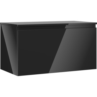 Mexen Orio koupelnová skříňka pod umyvadlo 90 cm s pracovní deskou, 1 zásuvka, lesklá černá - 91A10-09047-1-BFC70