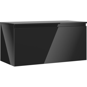 Mexen Orio koupelnová skříňka pod umyvadlo 100 cm s pracovní deskou, 1 zásuvka, lesklá černá - 91A10-10047-1-BFC70