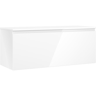 Mexen Orio koupelnová skříňka pod umyvadlo 120 cm s pracovní deskou, 1 zásuvka, lesklá bílá - 91A10-12047-1-BFC00