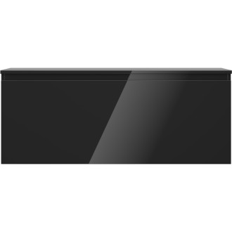 Mexen Orio szafka łazienkowa podumywalkowa 120 cm z blatem, 1 szuflada, czarna połysk - 91A10-12047-1-BFC70