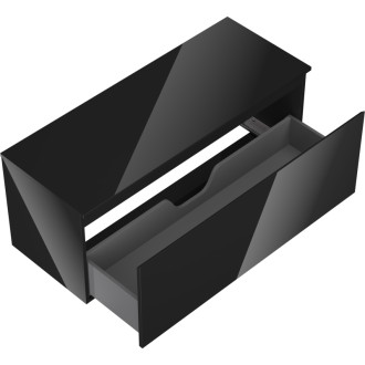 Mexen Orio szafka łazienkowa podumywalkowa 120 cm z blatem, 1 szuflada, czarna połysk - 91A10-12047-1-BFC70