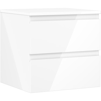 Mexen Orio koupelnová skříňka pod umyvadlo 50 cm s pracovní deskou, 2 zásuvky, bílý lesk - 91A10-05047-2-BFFC00