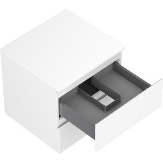 Mexen Orio koupelnová skříňka pod umyvadlo 50 cm s deskou, 2 zásuvky, matná bílá - 91A10-05047-2-BFFC01