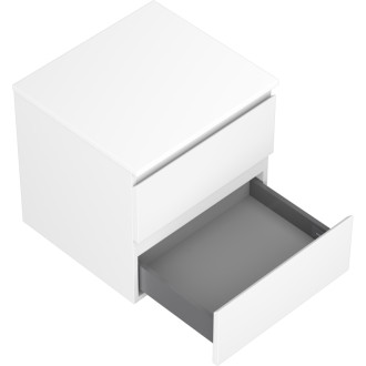 Mexen Orio koupelnová skříňka pod umyvadlo 50 cm s deskou, 2 zásuvky, matná bílá - 91A10-05047-2-BFFC01