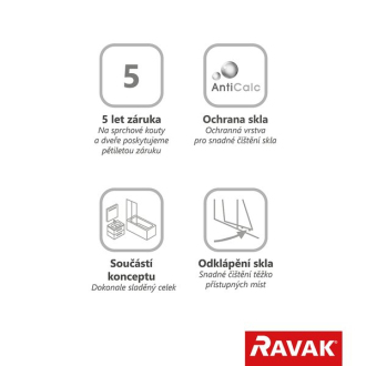 Ravak 10AP4-120/90 white+Transparent 0ZVG70100Z1