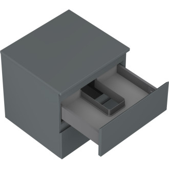 Mexen Orio koupelnová skříňka pod umyvadlo 50 cm s pracovní deskou, 2 zásuvky, matný grafit - 91A10-05047-2-BFFC66