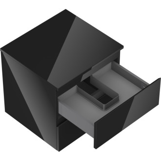 Mexen Orio szafka łazienkowa podumywalkowa 50 cm z blatem, 2 szuflady, czarna połysk - 91A10-05047-2-BFFC70