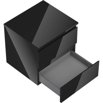 Mexen Orio szafka łazienkowa podumywalkowa 50 cm z blatem, 2 szuflady, czarna połysk - 91A10-05047-2-BFFC70