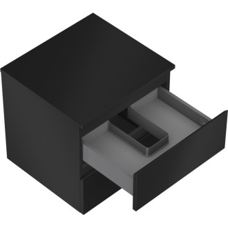 Mexen Orio szafka łazienkowa podumywalkowa 50 cm z blatem, 2 szuflady, czarna mat - 91A10-05047-2-BFFC71