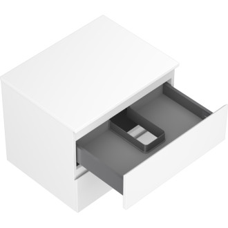 Mexen Orio koupelnová skříňka pod umyvadlo 60 cm s deskou, 2 zásuvky, matná bílá - 91A10-06047-2-BFFC01