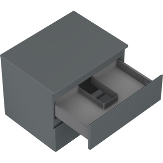 Mexen Orio koupelnová skříňka pod umyvadlo 60 cm s pracovní deskou, 2 zásuvky, matný grafit - 91A10-06047-2-BFFC66