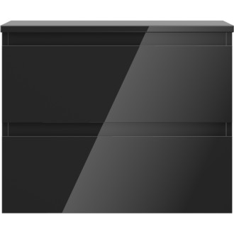 Mexen Orio szafka łazienkowa podumywalkowa 60 cm z blatem, 2 szuflady, czarna połysk - 91A10-06047-2-BFFC70