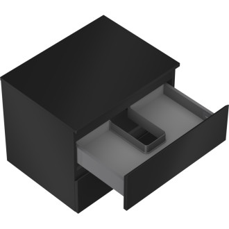 Mexen Orio koupelnová skříňka pod umyvadlo 60 cm s pracovní deskou, 2 zásuvky, matná černá - 91A10-06047-2-BFFC71
