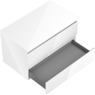 Mexen Orio koupelnová skříňka pod umyvadlo 80 cm s pracovní deskou, 2 zásuvky, lesklá bílá - 91A10-08047-2-BFFC00