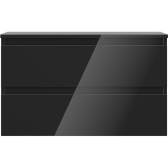 Mexen Orio szafka łazienkowa podumywalkowa 80 cm z blatem, 2 szuflady, czarna połysk - 91A10-08047-2-BFFC70