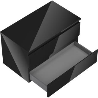 Mexen Orio szafka łazienkowa podumywalkowa 80 cm z blatem, 2 szuflady, czarna połysk - 91A10-08047-2-BFFC70