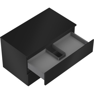 Mexen Orio szafka łazienkowa podumywalkowa 80 cm z blatem, 2 szuflady, czarna mat - 91A10-08047-2-BFFC71