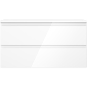 Mexen Orio koupelnová skříňka pod umyvadlo 90 cm s pracovní deskou, 2 zásuvky, lesklá bílá - 91A10-09047-2-BFFC00