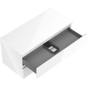 Mexen Orio szafka łazienkowa podumywalkowa 100 cm z blatem, 2 szuflady, biała połysk - 91A10-10047-2-BFFC00