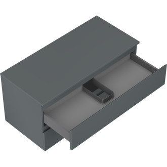 Mexen Orio koupelnová skříňka pod umyvadlo 100 cm s pracovní deskou, 2 zásuvky, matný grafit - 91A10-10047-2-BFFC66
