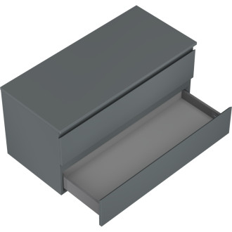 Mexen Orio koupelnová skříňka pod umyvadlo 100 cm s pracovní deskou, 2 zásuvky, matný grafit - 91A10-10047-2-BFFC66