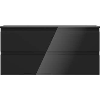 Mexen Orio szafka łazienkowa podumywalkowa 100 cm z blatem, 2 szuflady, czarna połysk - 91A10-10047-2-BFFC70