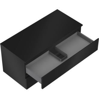 Mexen Orio koupelnová skříňka pod umyvadlo 100 cm s pracovní deskou, 2 zásuvky, matná černá - 91A10-10047-2-BFFC71