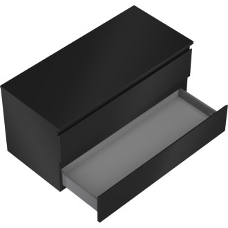 Mexen Orio koupelnová skříňka pod umyvadlo 100 cm s pracovní deskou, 2 zásuvky, matná černá - 91A10-10047-2-BFFC71