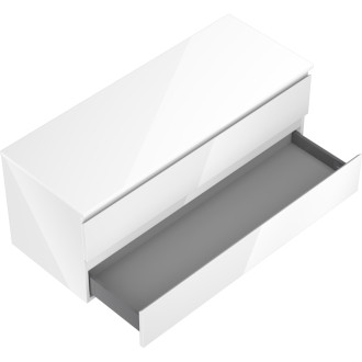 Mexen Orio koupelnová skříňka pod umyvadlo 120 cm s pracovní deskou, 2 zásuvky, lesklá bílá - 91A10-12047-2-BFFC00