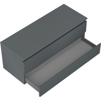 Mexen Orio koupelnová skříňka pod umyvadlo 120 cm s pracovní deskou, 2 zásuvky, matný grafit - 91A10-12047-2-BFFC66