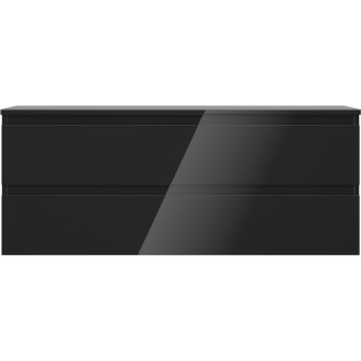Mexen Orio szafka łazienkowa podumywalkowa 120 cm z blatem, 2 szuflady, czarna połysk - 91A10-12047-2-BFFC70