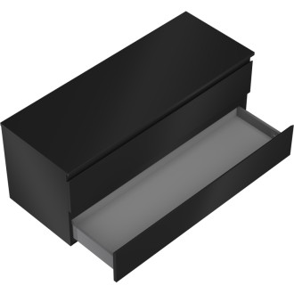 Mexen Orio szafka łazienkowa podumywalkowa 120 cm z blatem, 2 szuflady, czarna mat - 91A10-12047-2-BFFC71